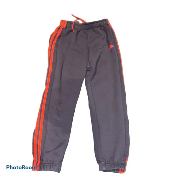 Adidas climalite grey orange striped boy jogger Sz L - Picture 1 of 10
